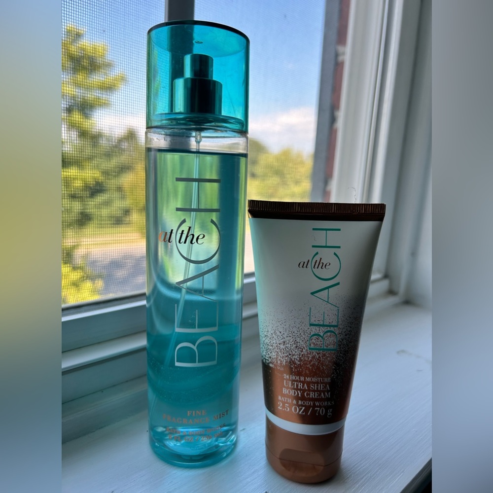 Bath & Body Works At The Beach Mist and travel size Body Cream